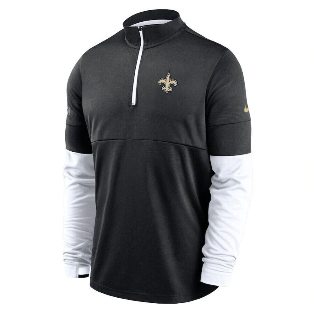 NEW Nike Men's Large New Orleans Saints Sideline Half 1/2 Zip‎ Pullover Jacket